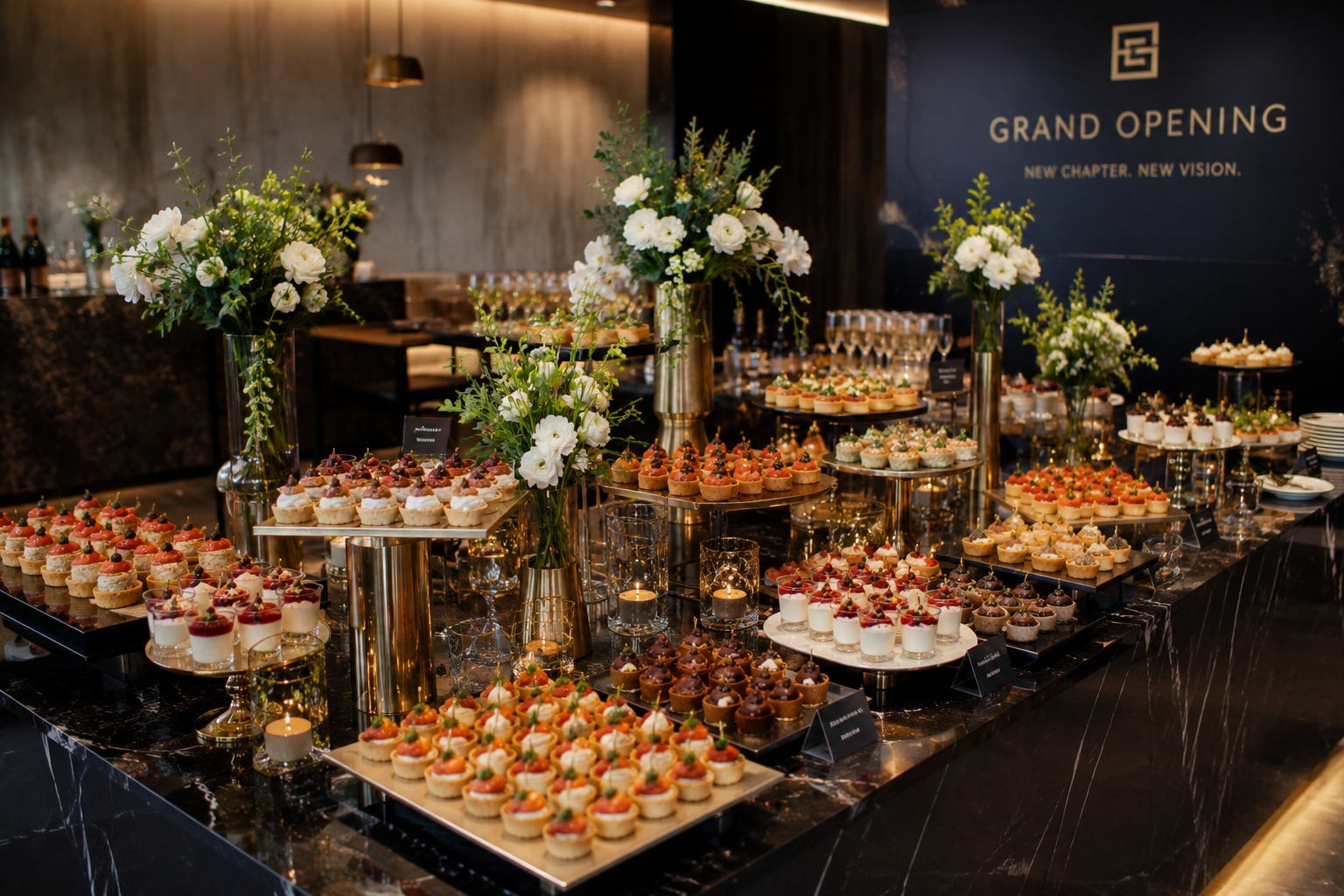 Catering εγκαινίων με καναπεδάκια και υποδοχή